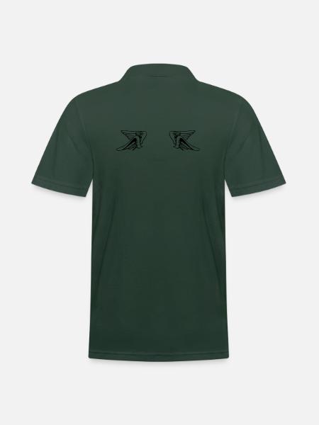 Design 14 (Flügelset, weit) - Männer Poloshirt - Tannengrün