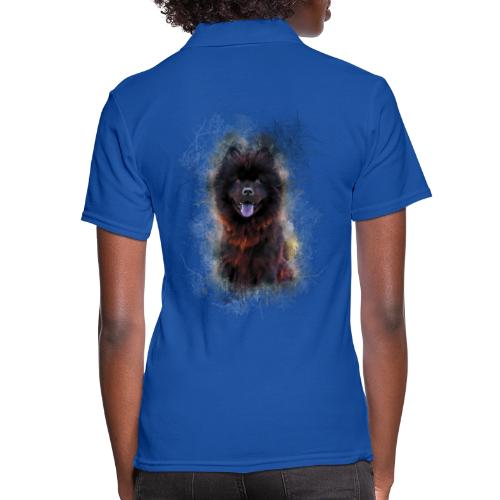 Pintura de cachorro de chow chow negro -por- Wyll-Fryd - Camiseta polo mujer