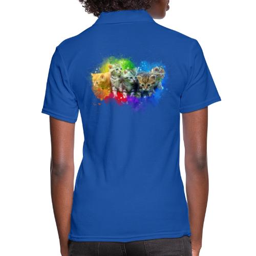 Gatitos arco iris pintura -por- Wyll Fryd - Camiseta polo mujer
