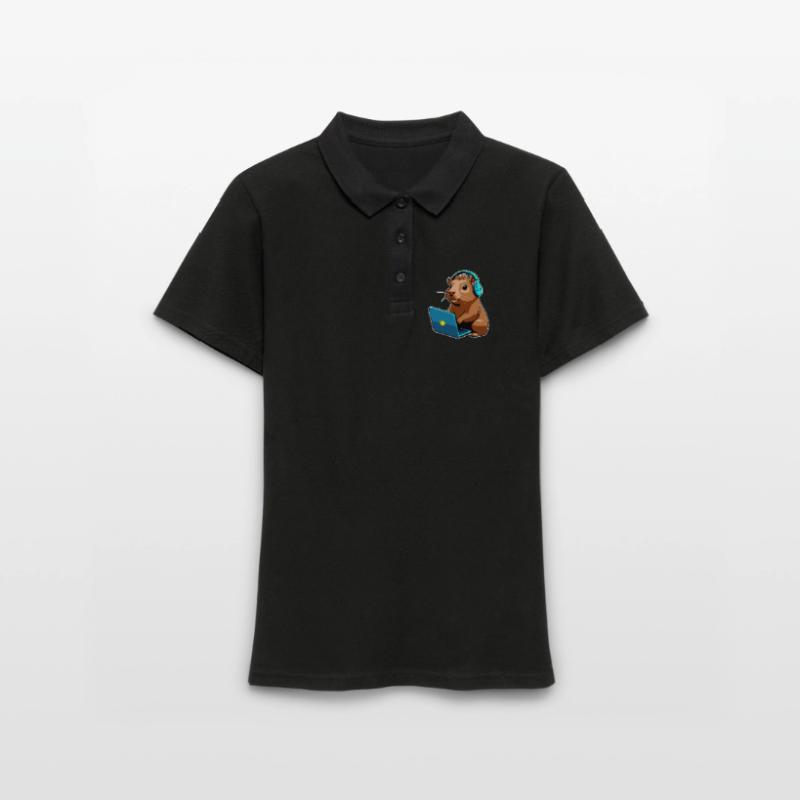 Capybara Programmer Coder Computer Women's Polo Shirt