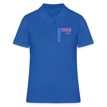 Anniversaire de septembre 1986 - Polo Femme - bleu royal - Devant - Ailine (174cm)
