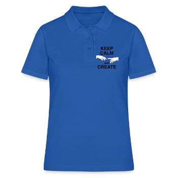 Keep calm and create - Frauen Polo Shirt - Royalblau - Vorne - Ailine (174cm)