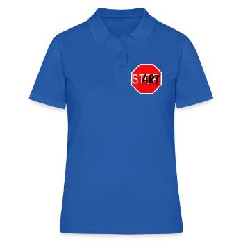 Panneau de démarrage Graffiti Panneau d’arrêt - Polo Femme - bleu royal - Devant - Ailine (174cm)