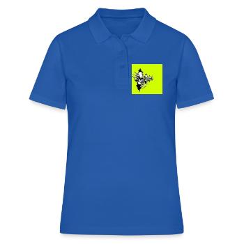Collier squelette jaune fluo - Polo Femme - bleu royal - Devant - Ailine (174cm)