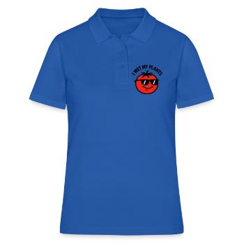 Je Mouille Mes Plantes Tomate Jardinage - Polo Femme - bleu royal - Devant - Ailine (174cm)