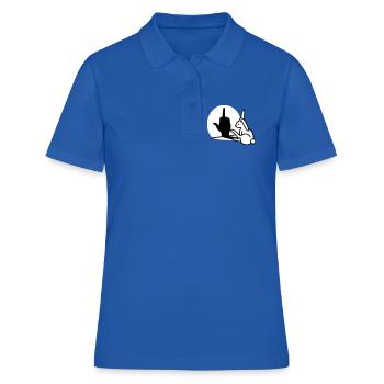 Lapins Ombre Main FUCK OFF Majeur lapin - Polo Femme - bleu royal - Devant - Ailine (174cm)