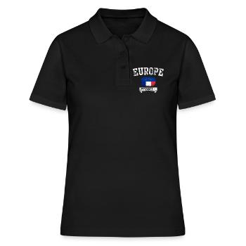 Frankreich Flagge Bürste Europa - Frauen Polo Shirt - Schwarz - Vorne - Ailine (174cm)