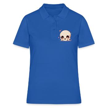 Kuscheliges Schädelherz Cartoon - Frauen Polo Shirt - Royalblau - Vorne - Ailine (174cm)