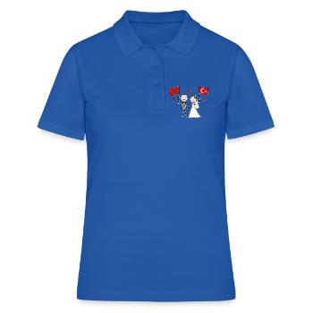 Couple de mariage Maroc Drapeau de la Turquie - Polo Femme - bleu royal - Devant - Ailine (174cm)