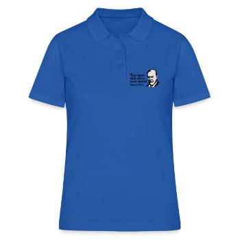 Time spent with cats is never Sigmund Freud - Polo Femme - bleu royal - Devant - Ailine (174cm)