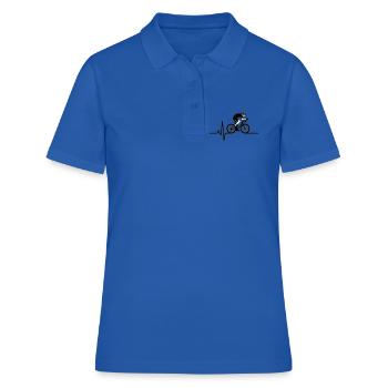 ECG du battement de cœur pour vélo de route - Polo Femme - bleu royal - Devant - Ailine (174cm)