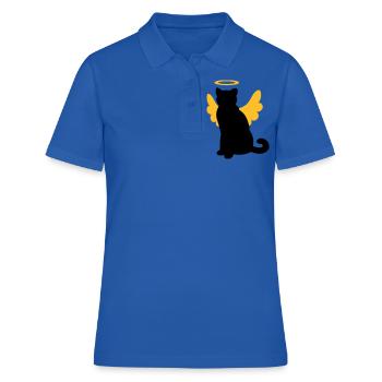 Chat aux ailes d'ange et halo - Polo Femme - bleu royal - Devant - Ailine (174cm)
