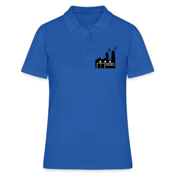 Abstrakte geometrische Linienkunst einer Fabrik - Frauen Polo Shirt - Royalblau - Vorne - Ailine (174cm)
