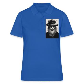 Die stille Katze - Frauen Polo Shirt - Royalblau - Vorne - Ailine (174cm)