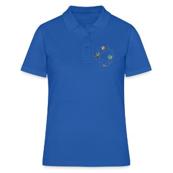 Planeten - Frauen Polo Shirt - Royalblau - Vorne - Ailine (174cm)