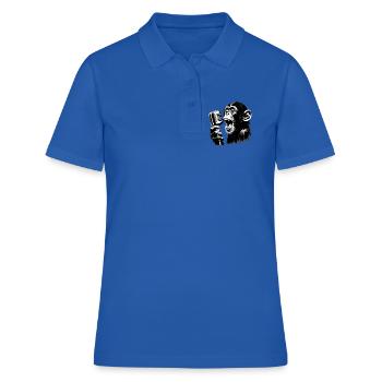 Chanteur d’orchestre de singes avec microphone vintage - Polo Femme - bleu royal - Devant - Ailine (174cm)
