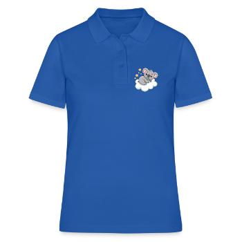 Bébé Koala rêveur sur nuage pastel - Polo Femme - bleu royal - Devant - Ailine (174cm)