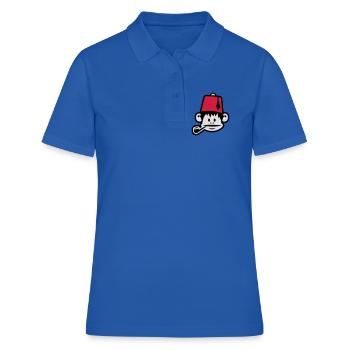 monkey fez ape primat affe pipe smoker - Frauen Polo Shirt - Royalblau - Vorne - Ailine (174cm)
