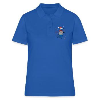 Joyeux Noël, Avent - Polo Femme - bleu royal - Devant - Ailine (174cm)