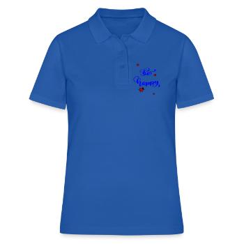 Sois heureux - Polo Femme - bleu royal - Devant - Ailine (174cm)
