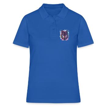 Loup Animal Éclaboussure de Couleur - Polo Femme - bleu royal - Devant - Ailine (174cm)
