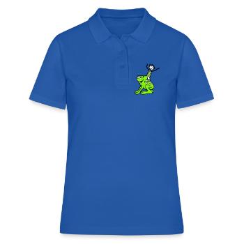 2 Freunde Frosch Junge Reiten Team Kröte Lustig - Frauen Polo Shirt - Royalblau - Vorne - Ailine (174cm)