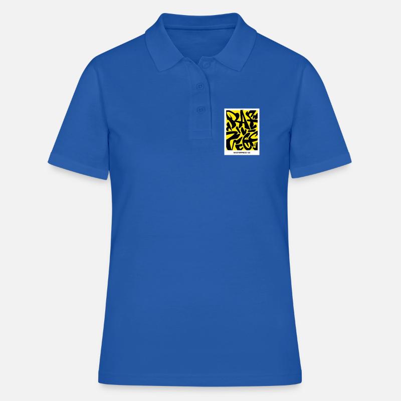 Capolavoro '83: Graffiti giallo-nero - Polo donna - blu royal