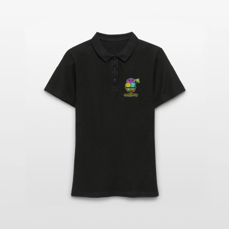 Bunter Eisbecher Eiscreme Eiskreme Eis Frauen Polo Shirt