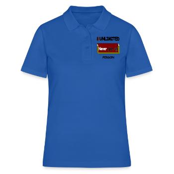 Never give up - Frauen Polo Shirt - Royalblau - Vorne - Ailine (174cm)