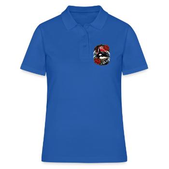 Orca im japanischen Irezumi Tattoo Stil - Frauen Polo Shirt - Royalblau - Vorne - Ailine (174cm)