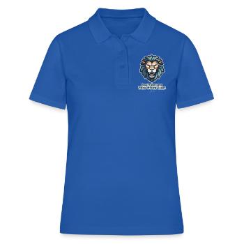 Ne crois pas les autres menteurs, le lion - Polo Femme - bleu royal - Devant - Ailine (174cm)