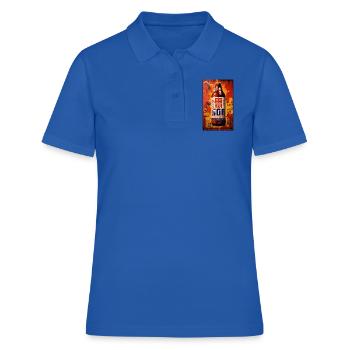 Publicité fictive pour une bouteille de malt japonais - Polo Femme - bleu royal - Devant - Ailine (174cm)