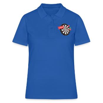 Dart Sport | Double Out 180 Dartliga Bullseye 501 - Frauen Polo Shirt - Royalblau - Vorne - Ailine (174cm)