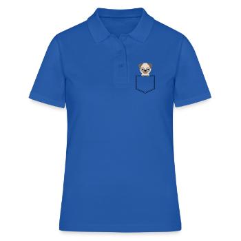 Kulleraugen Pug Cartoon - Frauen Polo Shirt - Royalblau - Vorne - Ailine (174cm)