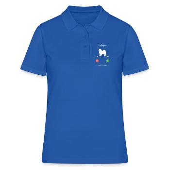 Interface téléphonique Samoyède appelant le chien drôle - Polo Femme - bleu royal - Devant - Ailine (174cm)