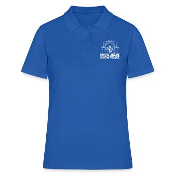 Connaître Jésus Connaître la paix - Polo Femme - bleu royal - Devant - Ailine (174cm)