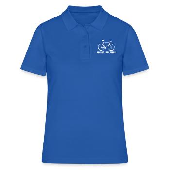 MES JAMBES MES ENGINS - Polo Femme - bleu royal - Devant - Ailine (174cm)