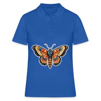 Papillon de nuit Néo Traditionnel - Polo Femme - bleu royal - Devant - Ailine (174cm)
