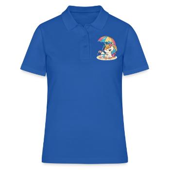 Arc-en-ciel d’été - Un jeu de couleurs - Polo Femme - bleu royal - Devant - Ailine (174cm)