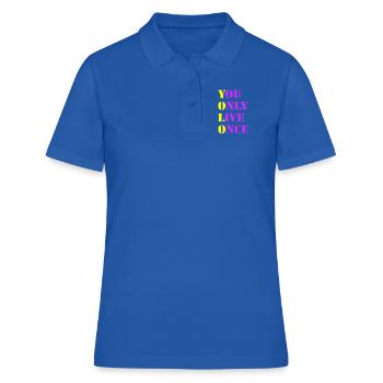 YOLO 2 - Frauen Polo Shirt - Royalblau - Vorne - Ailine (174cm)