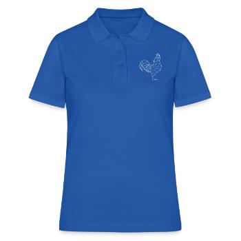 Coq Blanc - Animal Prism - Polo Femme - bleu royal - Devant - Ailine (174cm)