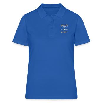 Connaissance drôle disant drôle cadeau - Polo Femme - bleu royal - Devant - Ailine (174cm)