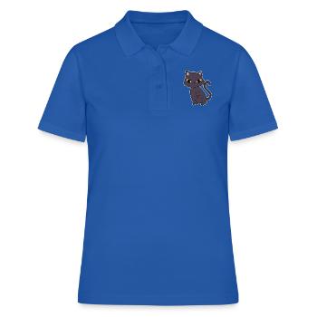 Chat noir - Polo Femme - bleu royal - Devant - Ailine (174cm)