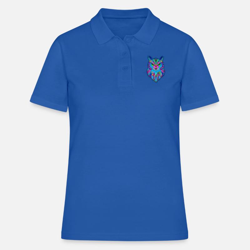Psy Eule (Euly) Hand gezeichnet - Frauen Polo Shirt - Royalblau