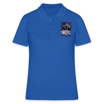 V8 Camion American Flag Beer Transporter - Polo Femme - bleu royal - Devant - Ailine (174cm)