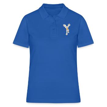Applaudir signifie célébrer, sauter, rire - Polo Femme - bleu royal - Devant - Ailine (174cm)