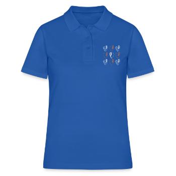 Carré amoureux. - Polo Femme - bleu royal - Devant - Ailine (174cm)