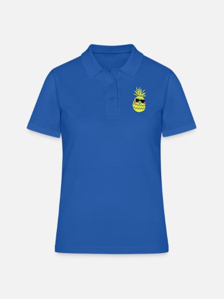 ananas - Polo Femme - bleu royal