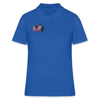 Palmiers de style rétro - Polo Femme - bleu royal - Devant - Ailine (174cm)