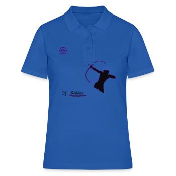 Schütze - Frauen Polo Shirt - Royalblau - Vorne - Ailine (174cm)